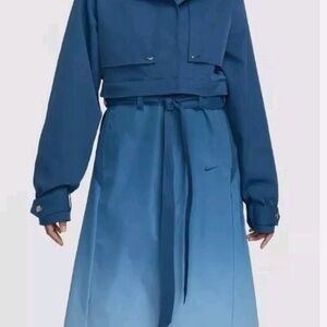 Nike Serena Trench Coat Blue Size Small (Fits Like Medium) NWT